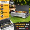 KESSER® Klappgrill, tragbarer Holzkohlegrill aus pulverbeschichtetem Stahl inkl. Grillrost, Grillmatte & Tragetasche, Schwarz, 38 x 50 x 34 cm Bild 5
