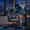 Devoko Gaming Stuhl mit Massagefunktion, Bürostuhl Ergonomisch mit Verstellbarer Ruckenlehne (90-135), Schreibtischstuhl mit Bewegliche Armlehne, max 150kg, Grau Bild 2