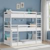 Homestyle4u Etagenbett mit 3 Liegeflächen, Kiefernholz weiß, 90x200 cm Bild 5