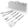 CHECK24 x Landmann Grillkoffer, 5-teilig mit 35 cm Bestecklänge für mehr Hitzeschutz, praktischem Aufbewahrungskoffer & Aufhängeösen, rostfreier Edelstahl, 17 x 8 x 45 cm Bild 1