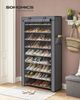 Songmics Schuhregal Schuhschrank, 10 Ebenen, für bis zu 40 Paar Schuhe, Schuhschrank Schuhablage, 85 x 28 x 162 cm, Grau RXJDE36G01 Bild 2