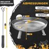 KESSER® Feuerschale mit 2,5 mm Stahldicke Feuerkorb aus Edelstahl / Stahl inklusive 42cm Feuerhaken aus Gusseisen, Wasserablauf & 2 stabile Griffe für Holz & Kohle Feuerstelle für Garten & Terrasse Ø 80 cm, Edelstahl Bild 3