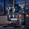 Devoko Gaming Stuhl mit Massagefunktion, Bürostuhl Ergonomisch mit Verstellbarer Ruckenlehne (90-135), Schreibtischstuhl mit Bewegliche Armlehne, max 150kg, Schwarz Weiß Bild 2