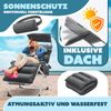 KESSER® Sonnenliege Liegestuhl, klappbare Gartenliege extra breit & Wetterfest, Belastbar 200kg, Ergonomisches Polster, verstellbare Rückenlehne inkl. Nackenkissen, Getränkehalter & Armpolster Anthrazit, Liege (Mit Sonnendach) Bild 3