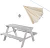 roba Kindersitzgruppe 'Outdoor+' - wetterfeste Sitzgarnitur 'Picknick for 4' - inkl. Sonnenschirm - Grau Bild 3