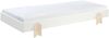 Vipack Modulo Einzelbett/Stapelbett 90x200 cm Liegefläche, weiß lackiert, Fuß Pfeil-Optik Kiefer natur lackiert Bild 2