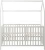 roba Hausbett 70 x 140 cm - Babybett in Hausoptik - Höhenverstellbar - Umbaubar - Holz weiß Bild 3
