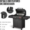 Enders® 'MONROE PRO 4 SIK TURBO SHADOW' Gasgrill, 4-Brenner, Infrarot-Backburner, Seitenkocher, PanoVision Sicht, SWITCH GRID™ mit SEAR Grate, HEAT RANGE™, 800 °C TURBO ZONE™, SIMPLE CLEAN™, 118,5 x 58 x 153,5 cm Bild 4