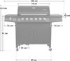 TAINO RED 6+1 Gasgrill, 6 Brenner & Seitenkocher, Edelstahl, 146 x 45 x 114 cm Bild 3