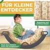 KIDIZ® Klettergerüst Montessori, 7in1 Spiel-Set mit Kletterbogen, Rutsche, aus Holz inklusive Kissen, Tafel & Lern-Uhr, ab 1 Jahr & Kinder bis 3 Jahre, Anthrazit, Hellbraun, 156 x 55 x 54 cm Bild 2