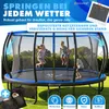 KESSER® Trampolin Outdoor, GS-Zertifikat, Gartentrampolin für Kinder & Erwachsene bis 150 kg mit Sicherheitsnetz, inklusive Tasche, Leiter, Randabdeckung & gepolsterten Netzstangen Blau, Ø 427 cm Bild 2