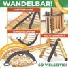 KIDIZ® Klettergerüst Montessori, 7in1 Spiel-Set mit Kletterbogen, Rutsche, aus Holz inklusive Kissen, Tafel & Lern-Uhr, ab 1 Jahr & Kinder bis 3 Jahre, Anthrazit, Hellbraun, 156 x 55 x 54 cm Bild 4