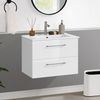 Yaheetech Waschbeckenunterschrank Hängender Badezimmerschrank mit Waschbecken und Schubladen Bild 2