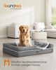 Feandrea Orthopädisches Hundebett, Hundekissen, Hundekorb, weiche Polsterung, Hundesofa, erhöhte Ränder, Bezug abnehmbar und waschbar, 106 x 80 x 20 cm, rutschfeste Unterseite, hellgrau PGW077G02 Bild 2