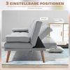 HOMCOM Schlafsofa, 3-Sitzer-Sofa, verstellbare Rückenlehne, Leinenoptik, mit Becherhalter, im Skandi-Design, bis 250 kg Belastbar, Hellgrau, 181 x 77 x 78 cm Bild 4