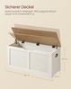 VASAGLE Schuhbank mit Stauraum, Holz Vintageweiß/Honigbraun, 40 x 100 x 46 cm Bild 2