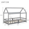 Massivholzbett (1-tlg), Kiefer Kinderbett Hausbett mit Tafel 90x200cm Bild 3