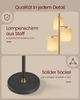 VASAGLE Stehleuchte, Standleuchte, Stehlampe mit 3 Glühbirnen, verstellbare Helligkeit, modern, Lampenschirm aus Stoff, 3 E27 Fassungen, gold-schwarz LFL003B02 Bild 3