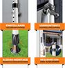 KESSER® Klemmmarkise mit Handkurbel & LED Lichterkette | Balkonmarkise ohne Bohren | Markise UV-beständig höhenverstellbar & wasserabweisend | Sonnenschutz für Balkon Terrasse & Garten Grau, 300cm Bild 4