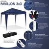 KESSER® Faltpavillon mit Tasche, ohne Beleuchtung, wasserdicht und UV-Schutz 50+, Metall / Polyester blau, 300x300 cm Bild 3