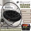 KESSER® 'BALI' Hängesessel, mit Gestell, bis 150kg, für Indoor und Outdoor + Kissen & Seitentasche, Stahlgestell/Schaumstoff Schwarz, 167,5 x 140 x 115,5 cm Bild 2
