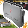 KESSER® Klappgrill tragbarer Camping Grill | Holzkohlegrill aus pulverbeschichtetem Stahl inklusive Grillrost, Grillmatte & Tragetasche | Faltbar BBQ ideal für Camping, Picknick & Angeln Silber, Ohne Beine Bild 2
