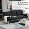 HOMCOM Schlafsofa, 3-Sitzer-Sofa, verstellbare Rückenlehne, Leinenoptik, mit Becherhalter, im Skandi-Design, bis 250 kg Belastbar, Dunkelgrau, 181 x 77 x 78 cm Bild 2