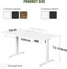 Devoko 160×70cm Elektrisch Höhenverstellbarer Schreibtisch mit Monitorständer, Computer-Schreibtisch, mit 2 Höhen-Speicherfunktionen, Weiß Bild 3