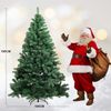 Künstlicher Weihnachtsbaum Weihnachtsdeko 195cm PVC Material mit 1000+ Spitzen Thickened Branches mit dekorativen Schleifen & Grußkarten, Stabiler Metallständer Bild 2