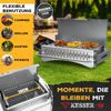 KESSER® Klappgrill tragbarer Camping Grill | Holzkohlegrill aus pulverbeschichtetem Stahl inklusive Grillrost, Grillmatte & Tragetasche | Faltbar BBQ ideal für Camping, Picknick & Angeln Silber, Ohne Beine Bild 3