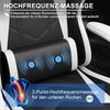 Devoko Massage Gaming Stuhl, Computer Bürostuhl mit Fußstütze, Racing Gamer Stuhl 150kg Belastbarkeit, 90-135° Rückenlehne einstellbar Ergonomischer PC Stuhl, 360° drehbar, Weiß Bild 4