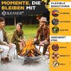 KESSER® Feuerschale mit 2,5 mm Stahldicke, aus Edelstahl / Stahl, inklusive 42cm Feuerhaken aus Gusseisen, Wasserablauf & 2 stabile Griffe, für Holz & Kohle, Ø 60 cm Bild 5