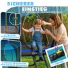 KESSER® Trampolin Outdoor, GS-Zertifikat, Gartentrampolin für Kinder & Erwachsene bis 150 kg mit Sicherheitsnetz, inklusive Tasche, Leiter, Randabdeckung & gepolsterten Netzstangen Blau, Ø 427 cm Bild 5