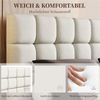 Yaheetech Polsterbett, 140x200 cm, mit höhenverstellbarem Kopfteil und Lattenrost, Beige Bild 5