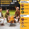 KESSER® Feuerschale, mit 2,5 mm Stahldicke, 42cm Feuerhaken aus Gusseisen, Wasserablauf & 2 stabile Griffe, Ø 80 cm, Legierter Stahl Bild 4