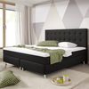 Boxspringbett KN0016 180x200 cm Webstoff Schwarz mit Topper-Optik Bild 2