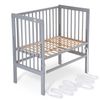FabiMax 4842 'BOXSPRING' Beistellbett grau, inkl. Matratze 'COMFORT' und Nestchen 'Sterne' gelb auf weiß Bild 2