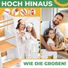 KIDIZ® Lernturm für Kinder ab 1 Jahr inkl. Lernuhr | 3-stufig Höhenverstellbarer Tritthocker aus Kiefernholz | spielerisch motorische Fähigkeiten fördern Montessori Learning Tower bis 50 kg belastbar Weiß / Hellbraun Bild 4