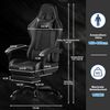 Devoko Massage Gaming Stuhl, Computer Bürostuhl mit Fußstütze, Racing Gamer Stuhl 150kg Belastbarkeit, 90-135° Rückenlehne einstellbar Ergonomischer PC Stuhl, 360° drehbar, Schwarz Bild 3