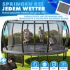 KESSER® Trampolin Outdoor, GS-Zertifikat, Gartentrampolin für Kinder & Erwachsene bis 150 kg mit Sicherheitsnetz, inklusive Tasche, Leiter, Randabdeckung & gepolsterten Netzstangen Anthrazit, Ø 305 cm Bild 2