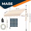 KESSER® Klemmmarkise mit Handkurbel & LED Lichterkette | Balkonmarkise ohne Bohren | Markise UV-beständig höhenverstellbar & wasserabweisend | Sonnenschutz für Balkon Terrasse & Garten Beige, 300cm Bild 5