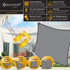 KESSER® Sonnensegel Sonnenschutz Windschutz | HDPE Gewebe | wasserabweisend & windabweisend | 5-Fach quer vernäht robust & stabil Schattenspender Garten Balkon Terrasse Quadrat, Grau, 3x3m Bild 4