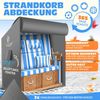 KESSER® Premium Strandkorb Schutzhülle mit Belüftungsöffnungen, Strandkorbhülle Wasserdicht, Winterfest UV-Beständiges, Schwerlast Reißfest 600D Oxford Gewebe Abdeckung (135x100x160/150cm) Grau, 155cm Bild 2