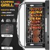 KESSER® Klappgrill, tragbarer Holzkohlegrill aus pulverbeschichtetem Stahl inkl. Grillrost, Grillmatte & Tragetasche, Schwarz, 38 x 50 x 34 cm Bild 4