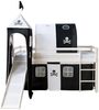 Homestyle4u Kinderbett Hochbett Spielbett Kiefer Massiv Pirat weiß + Rutsche Turm Bild 5