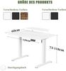 Devoko 120×60cm Elektrisch Höhenverstellbarer Schreibtisch mit Monitorständer, Computer-Schreibtisch, mit 2 Höhen-Speicherfunktionen, Weiße Bild 3