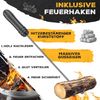 KESSER® Feuerschale, mit 2,5 mm Stahldicke, 42cm Feuerhaken aus Gusseisen, Wasserablauf & 2 stabile Griffe, Ø 80 cm, Legierter Stahl Bild 5