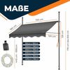 KESSER® Klemmmarkise mit Handkurbel & LED Lichterkette, ohne Bohren, UV-beständig, höhenverstellbar, wasserabweisend, Anthrazit, 150 cm Bild 5