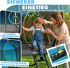 KESSER® Trampolin Outdoor, GS-Zertifikat, Gartentrampolin für Kinder & Erwachsene bis 150 kg mit Sicherheitsnetz, inklusive Tasche, Leiter, Randabdeckung & gepolsterten Netzstangen Anthrazit, Ø 244 cm Bild 4