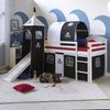 Homestyle4u Kinderbett Hochbett Spielbett Kiefer Massiv Pirat weiß + Rutsche Turm Bild 3